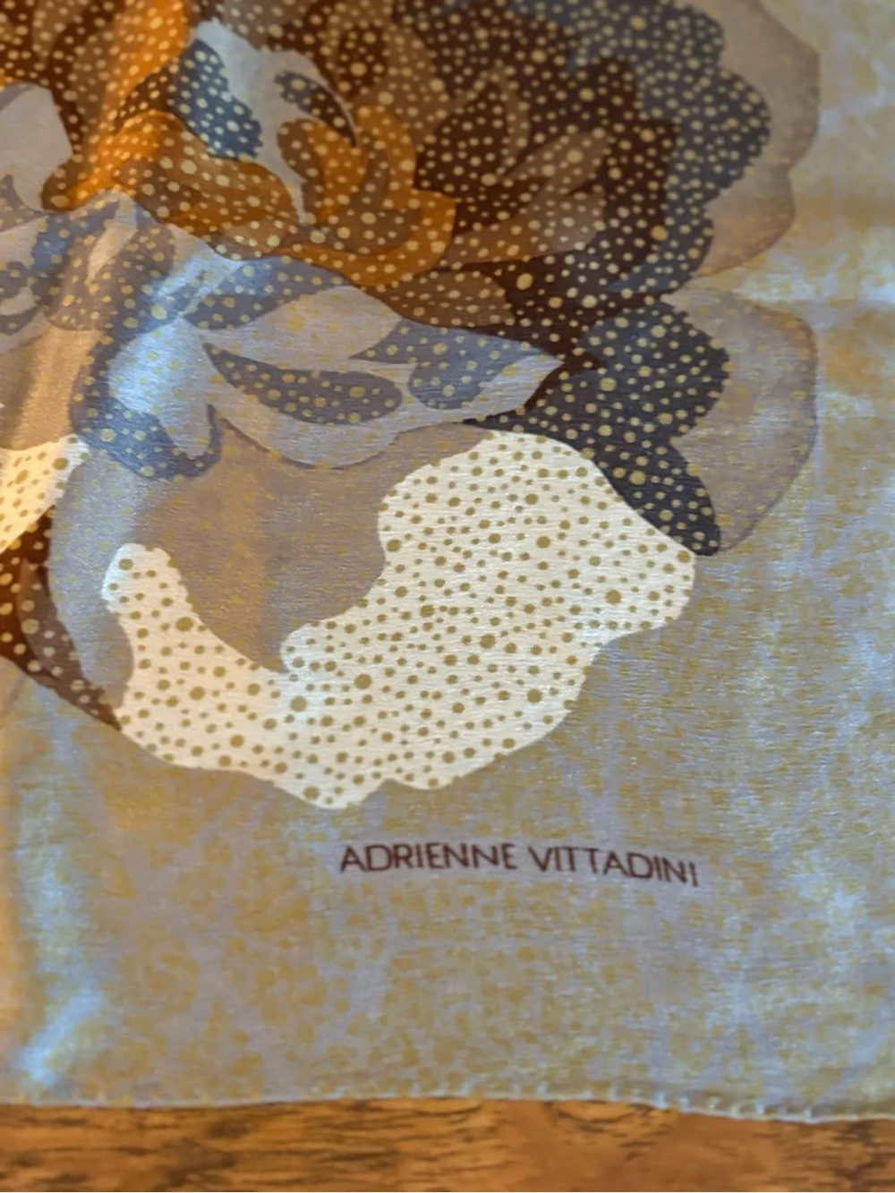 Vintage Adrienne Vittadini Silk Floral Scarf